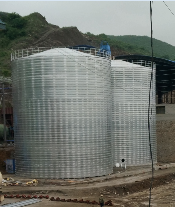 蓝山粮食钢板仓的安装全过程不用热焊接